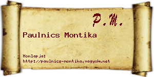Paulnics Montika névjegykártya